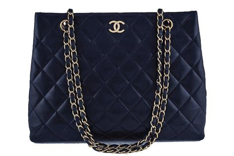 chanel bags navy blue|chanel shopping bag navy.